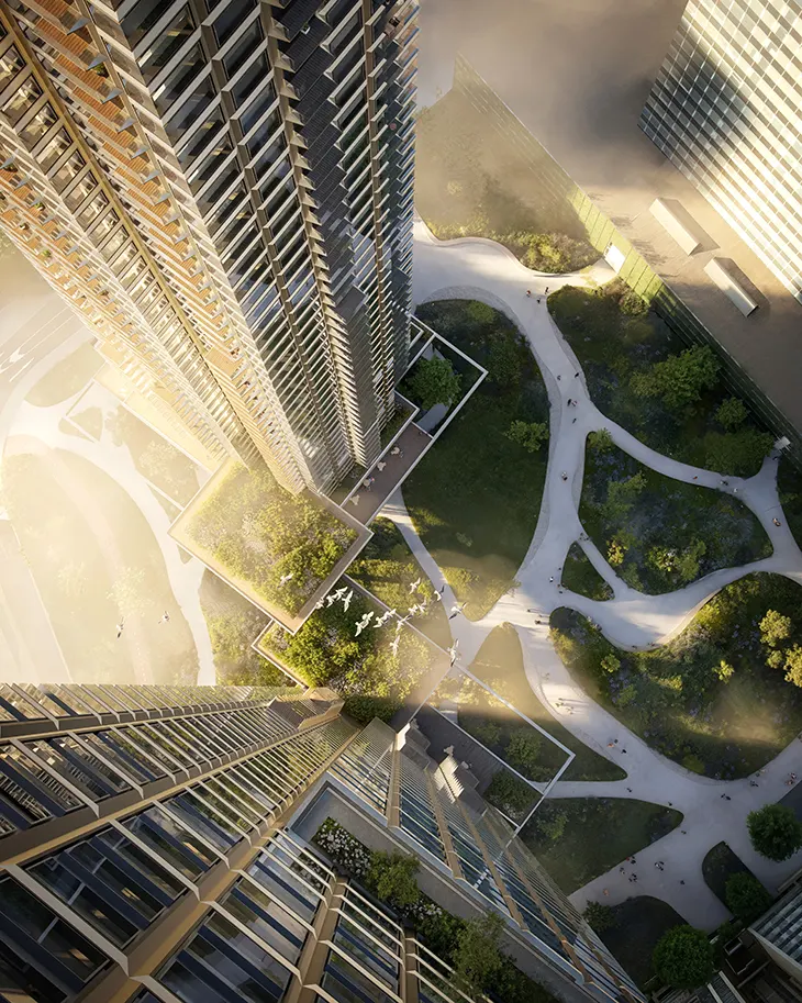 Eurovea Tower aerial view